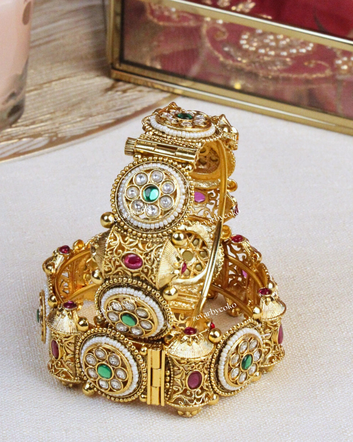 COKO's Heritage Openable Bangles Set of 2- Mishika