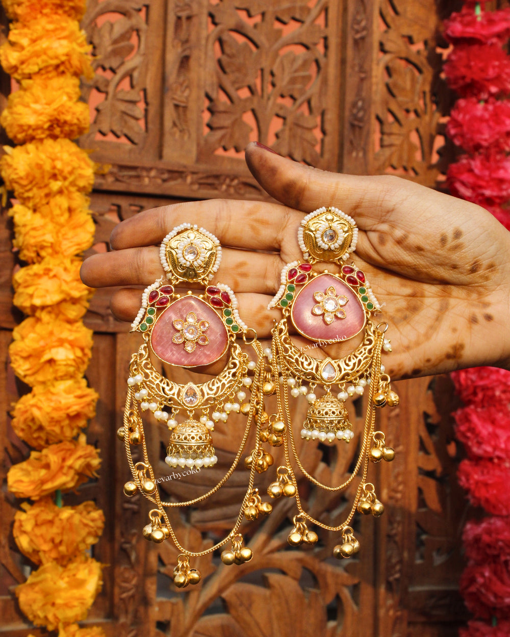 Aadhya Kashmiri Brass Jhumka Earrings