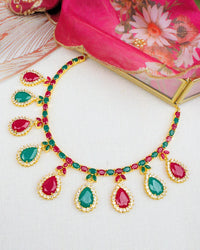 COKO's American Diamond Zircon Necklace set - Vedika