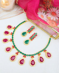 COKO's American Diamond Zircon Necklace set - Vedika