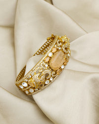 COKO's Moissanite Polki Kundan openable Bangle - Gajraj