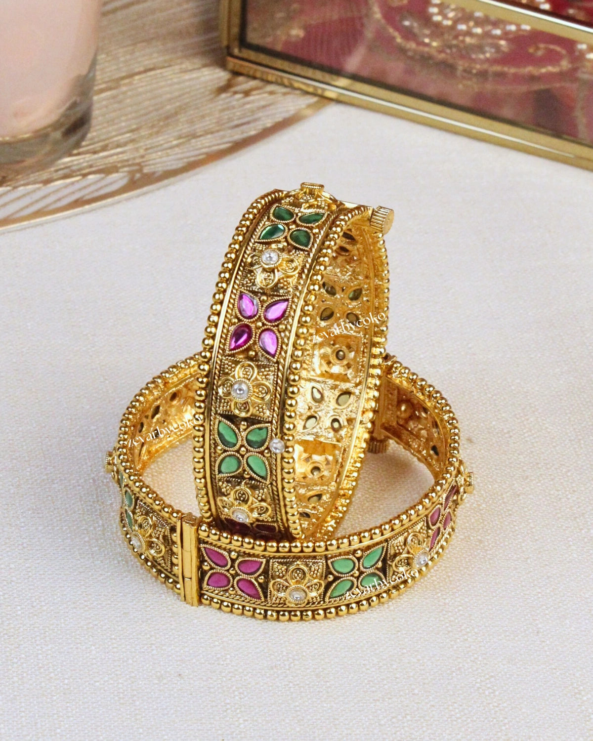 COKO's Heritage Openable Bangles Set of 2- Malika