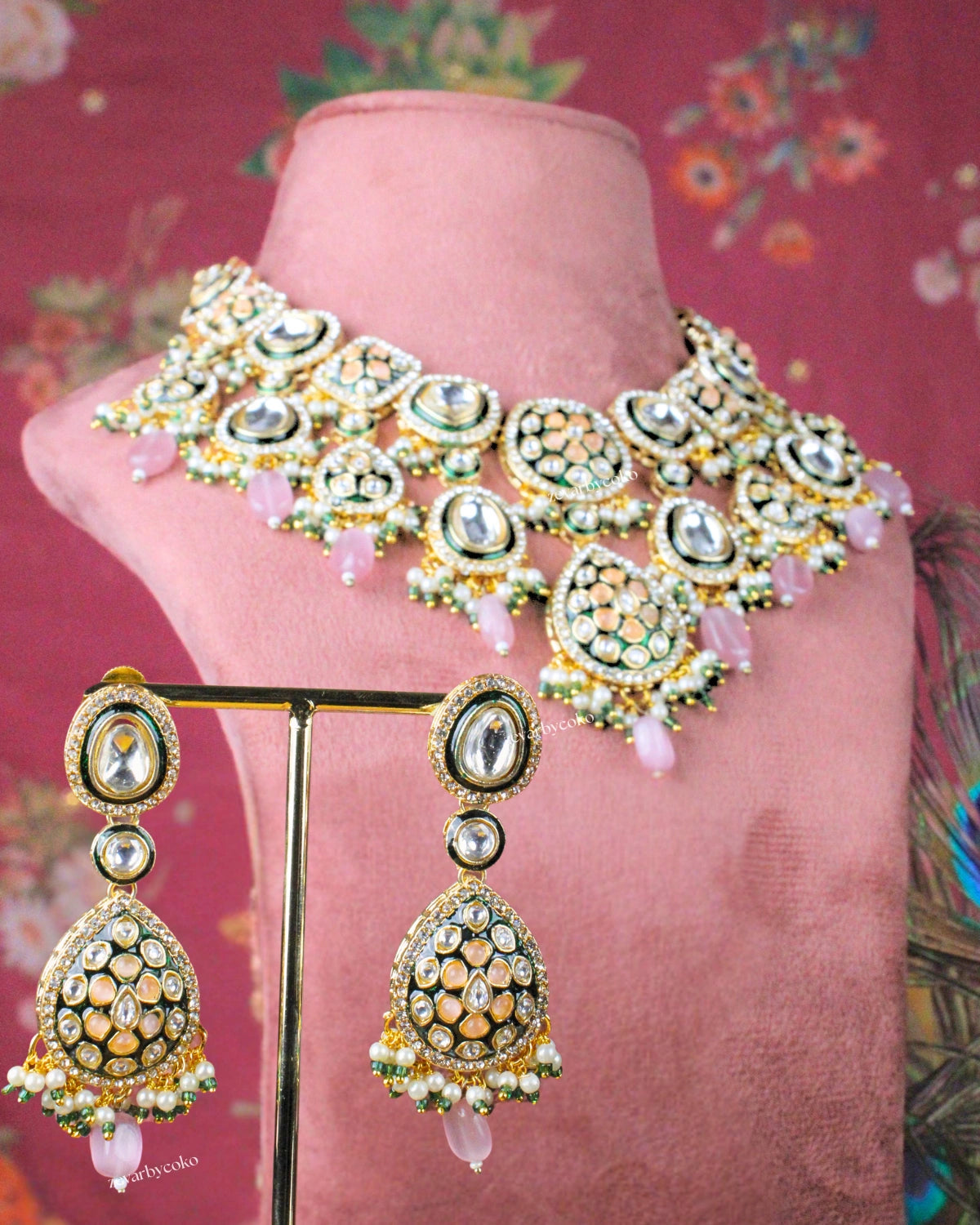 COKO's Heritage Meenakari & Kundan Necklace Set- Siana