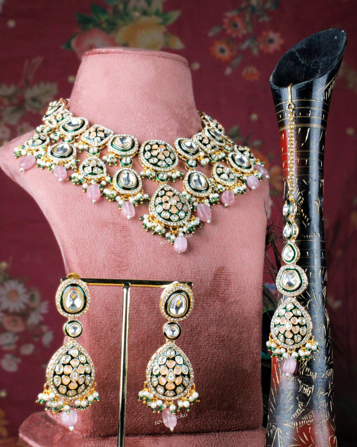 COKO's Heritage Meenakari & Kundan Necklace Set- Siana