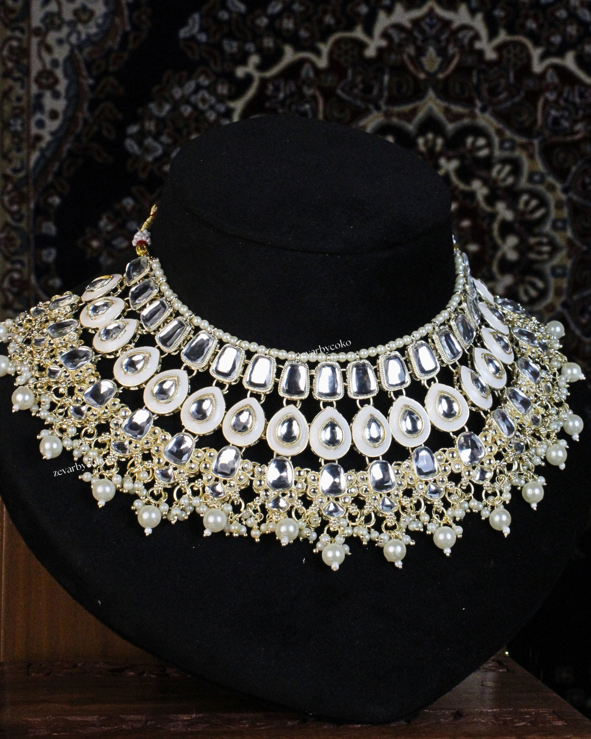 COKO's Majestic Pearl & Kundan Necklace Set- Srishti