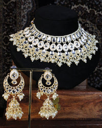 COKO's Majestic Pearl & Kundan Necklace Set- Srishti
