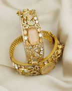 COKO's Moissanite Polki Kundan openable Bangle - Gajraj