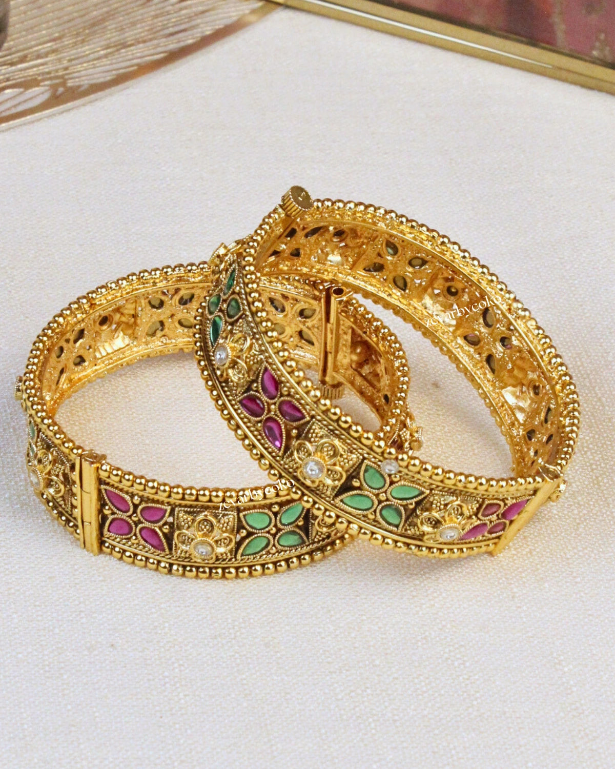 COKO's Heritage Openable Bangles Set of 2- Malika