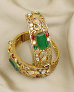 COKO's Moissanite Polki Kundan openable Bangle - Gajraj