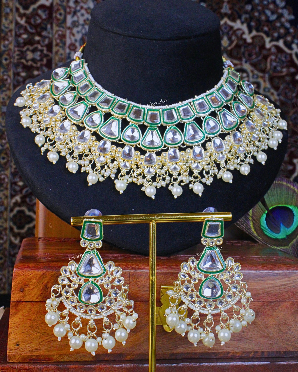 COKO's Kundan Studded Beaded Bridal Jewellery Set - Saumya
