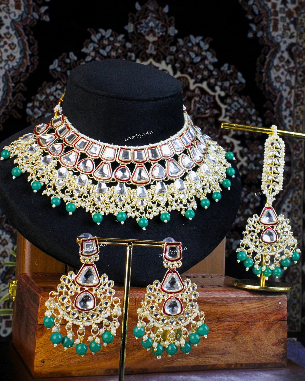 COKO's Kundan Studded Beaded Bridal Jewellery Set - Saumya