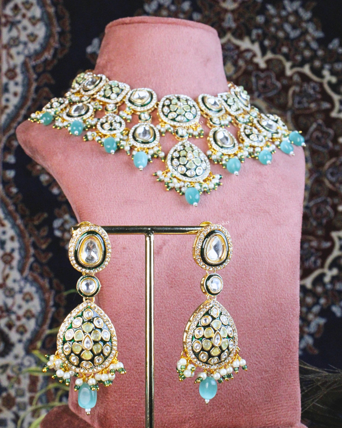 COKO's Heritage Meenakari & Kundan Necklace Set- Siana