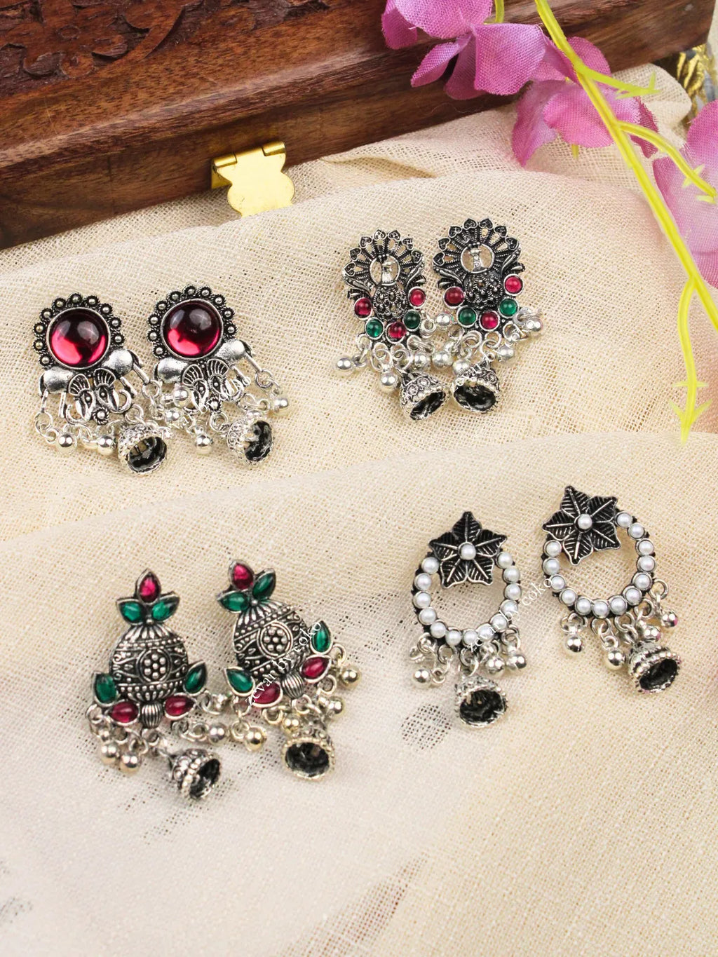 COKO's Jhumka Earrings- Garimaka Set of 4