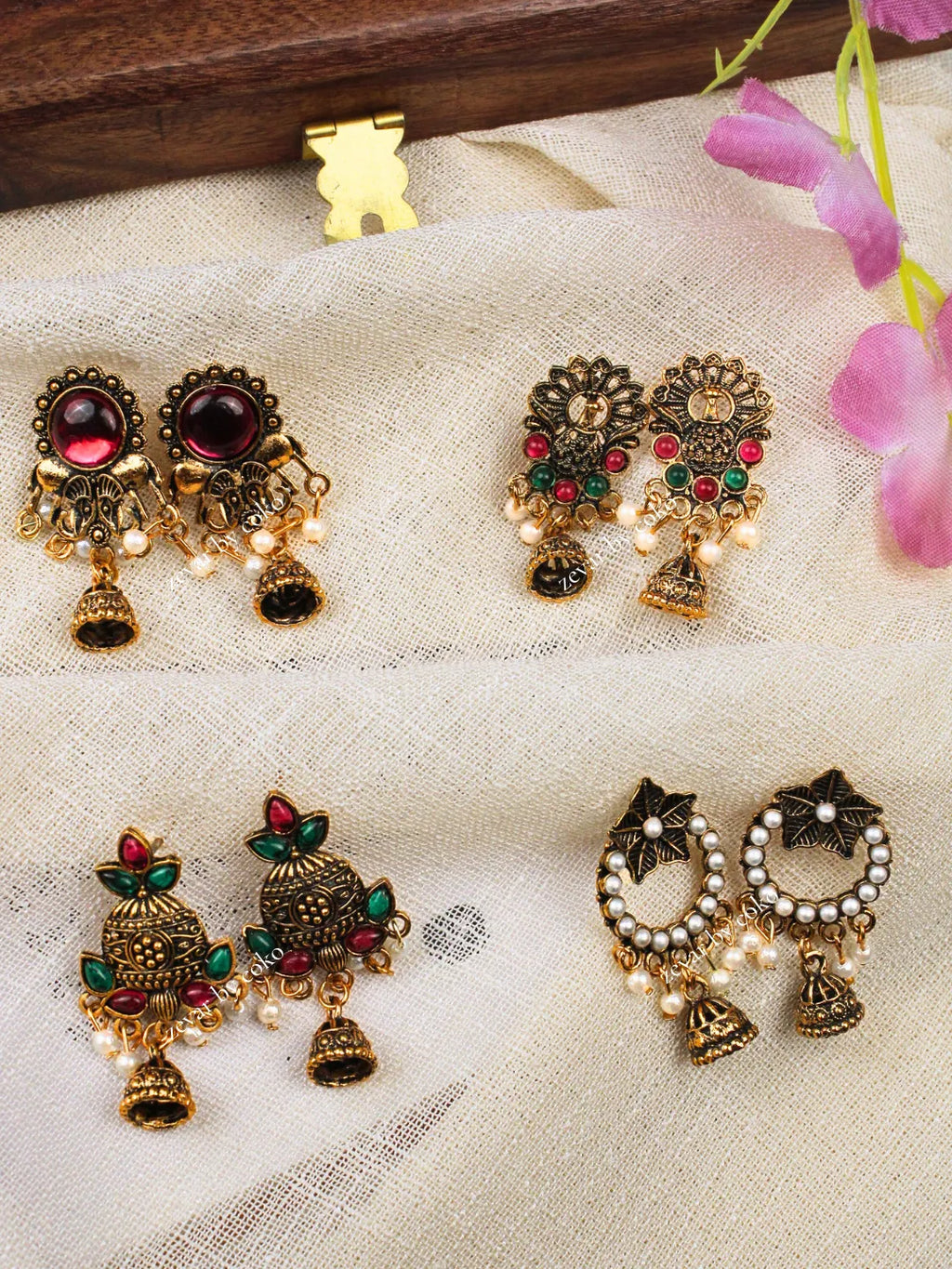 COKO's Jhumka Earrings- Garimaka Set of 4