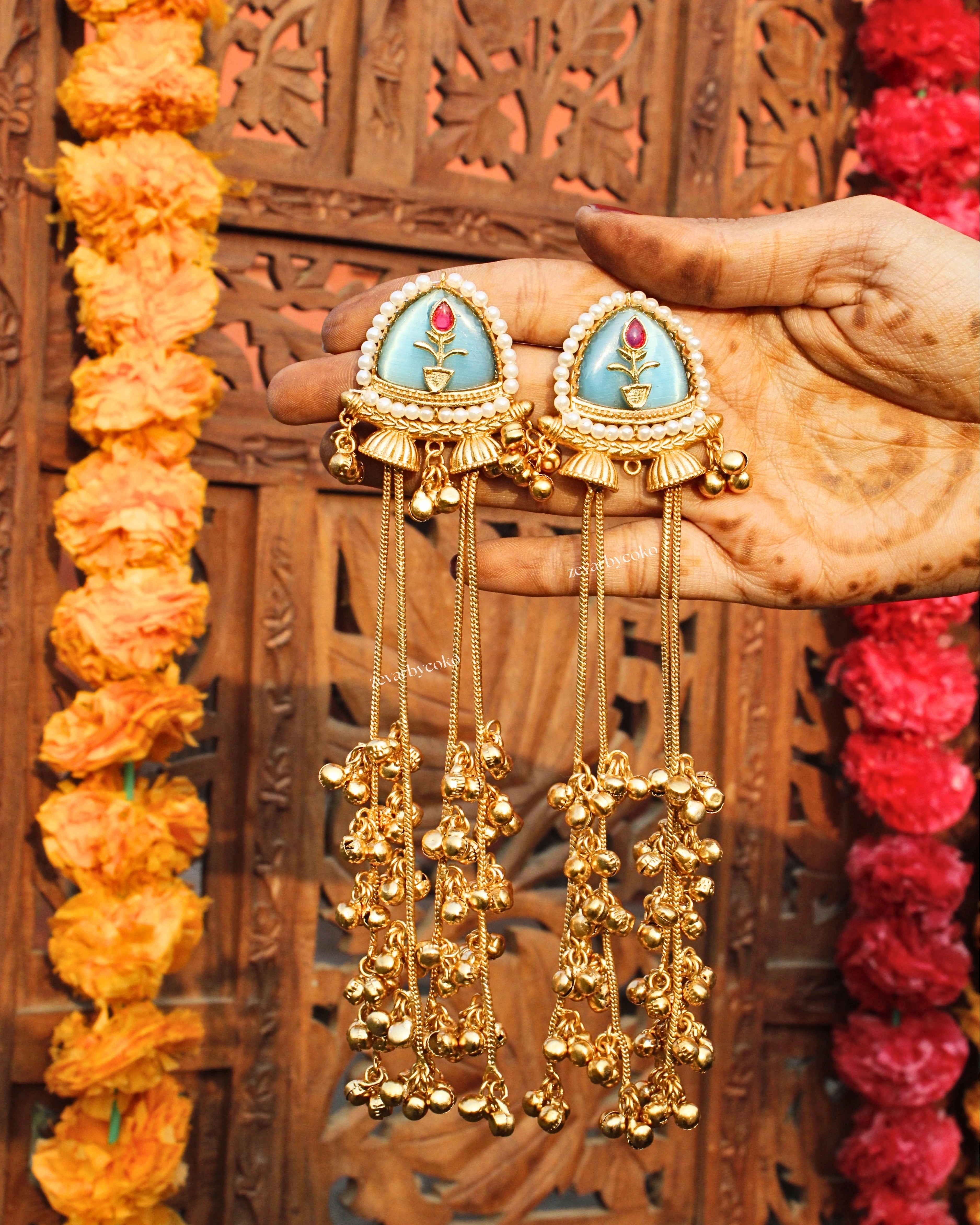 Aahana Kashmiri Brass Jhumka Earrings
