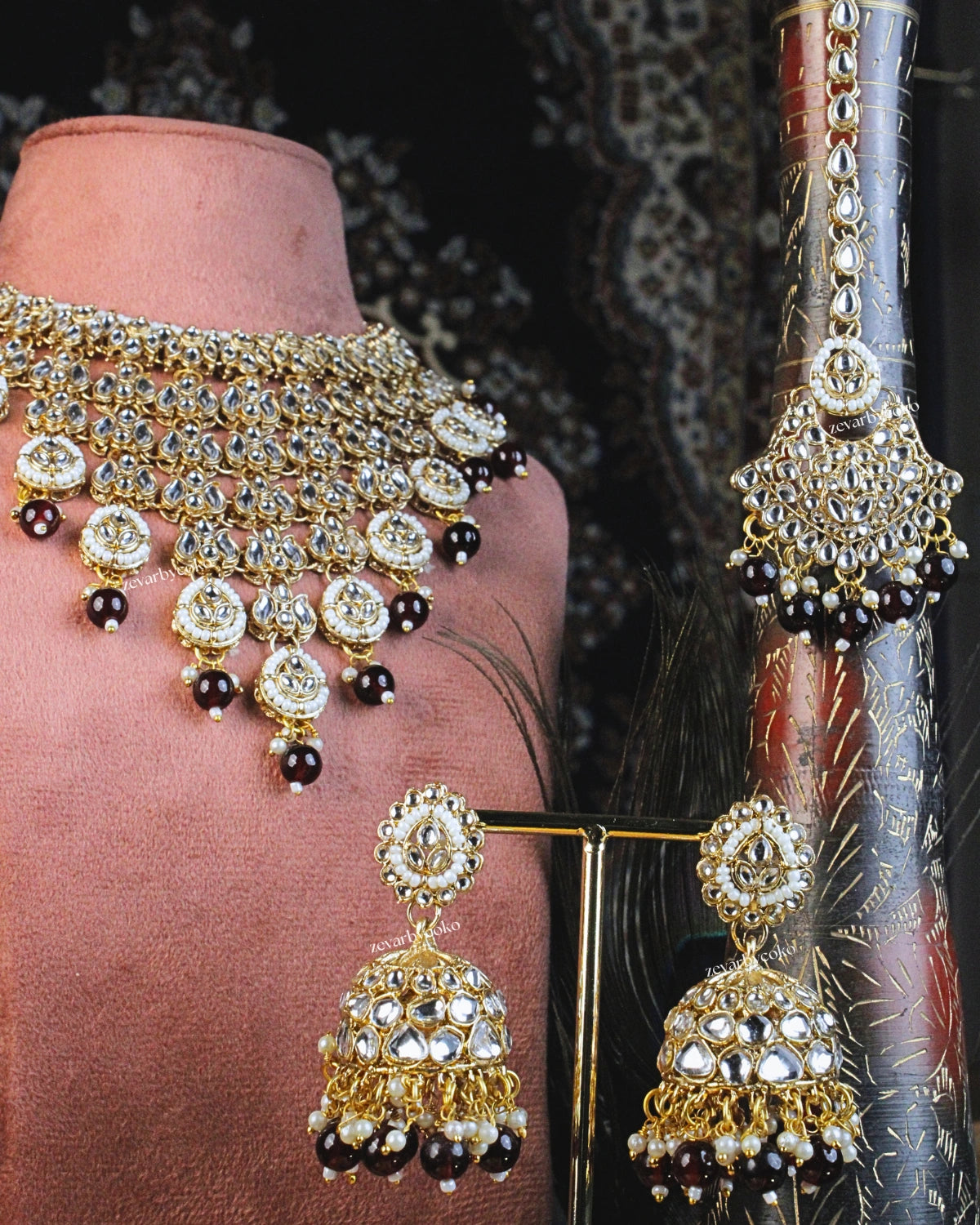 COKO's Kundan Studded Beaded Bridal Jewellery Set- Svara