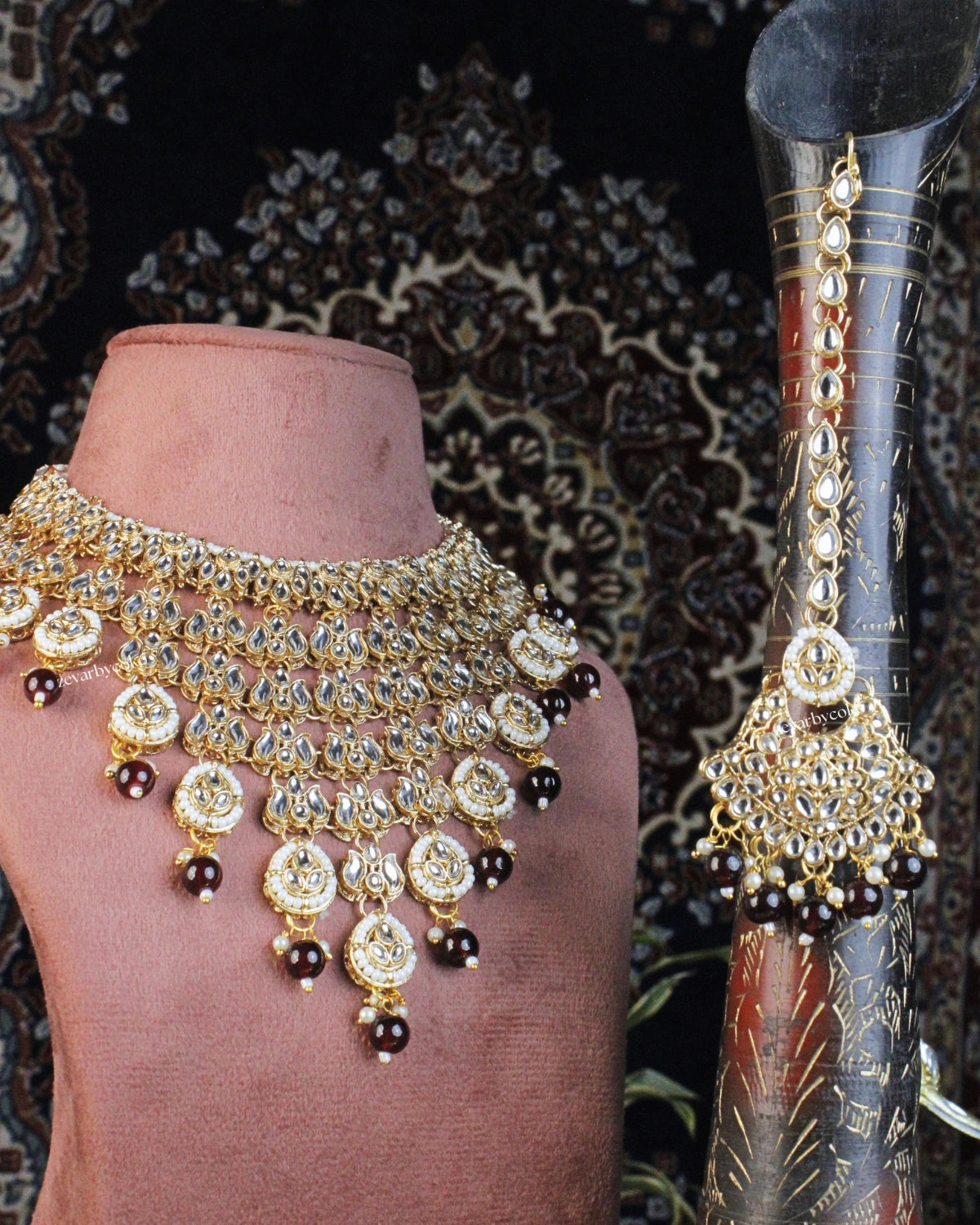 COKO's Kundan Studded Beaded Bridal Jewellery Set- Svara