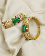 COKO's Moissanite Polki Kundan openable Bangle - Gajraj
