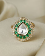 COKO's Kundan Polki Epoxy Adjustable Ring- Rini