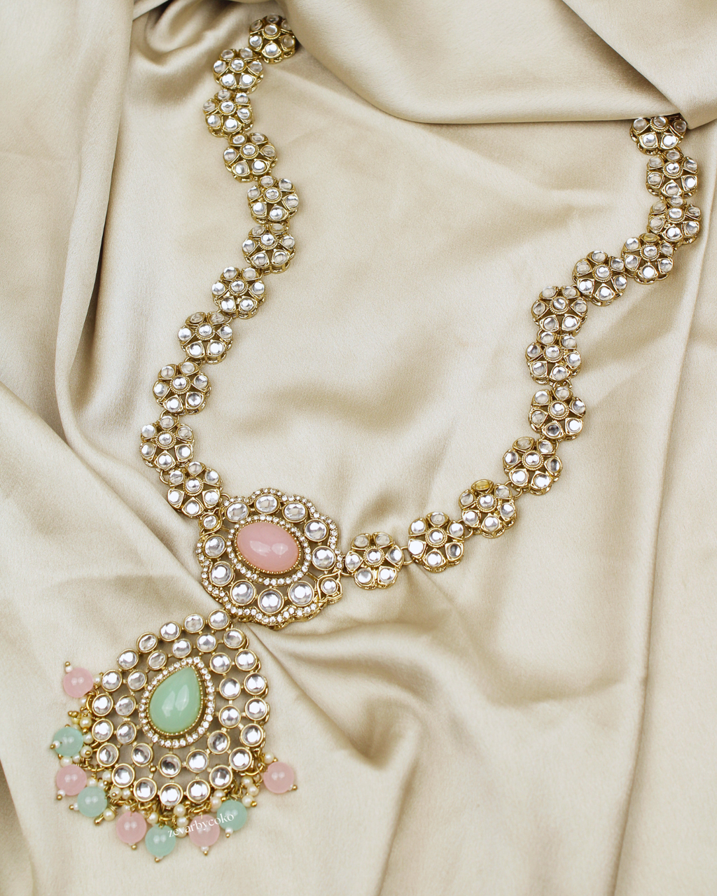 COKO’S Kundan & Stone Rani Haar Necklace Set - Sargam