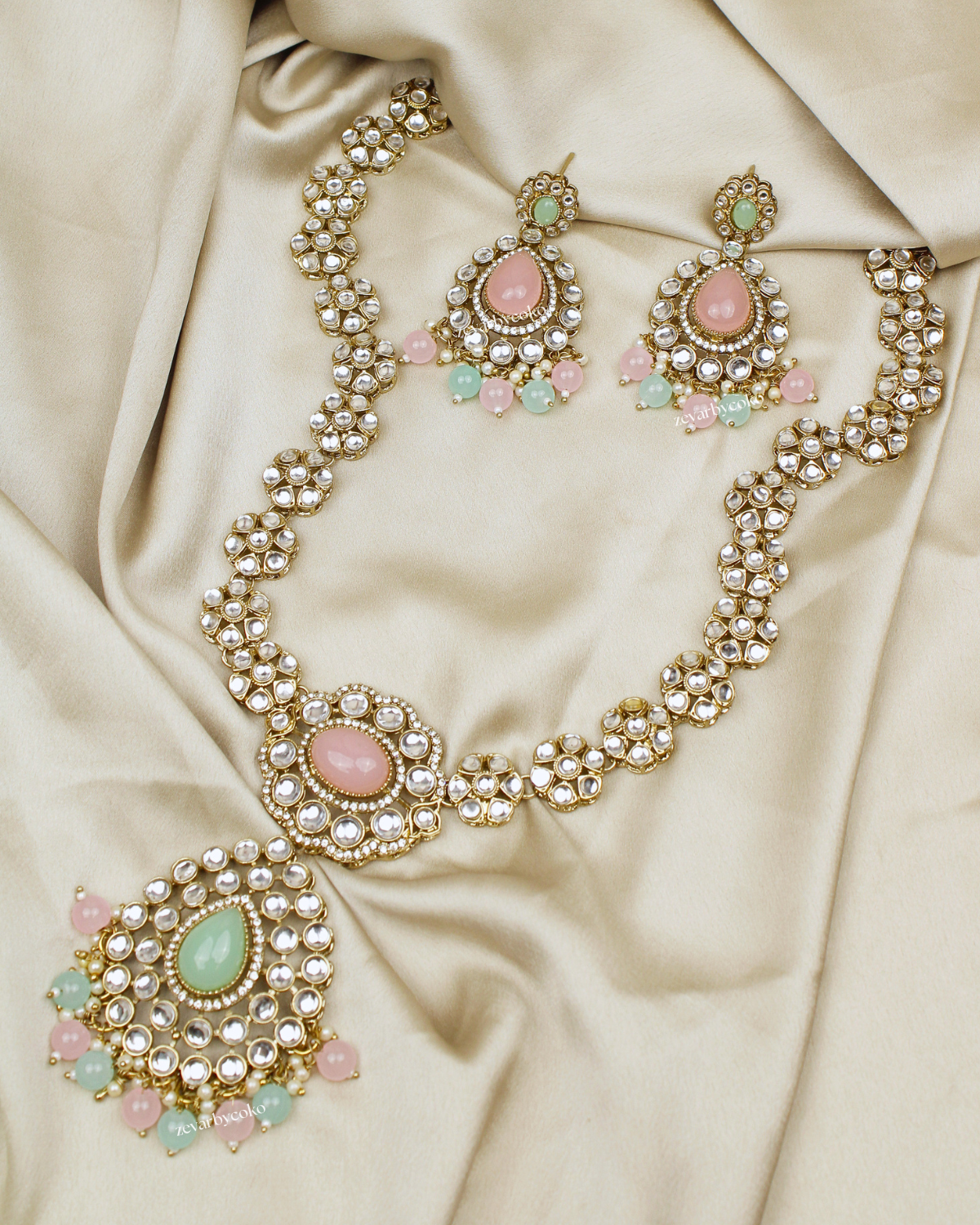 COKO’S Kundan & Stone Rani Haar Necklace Set - Sargam
