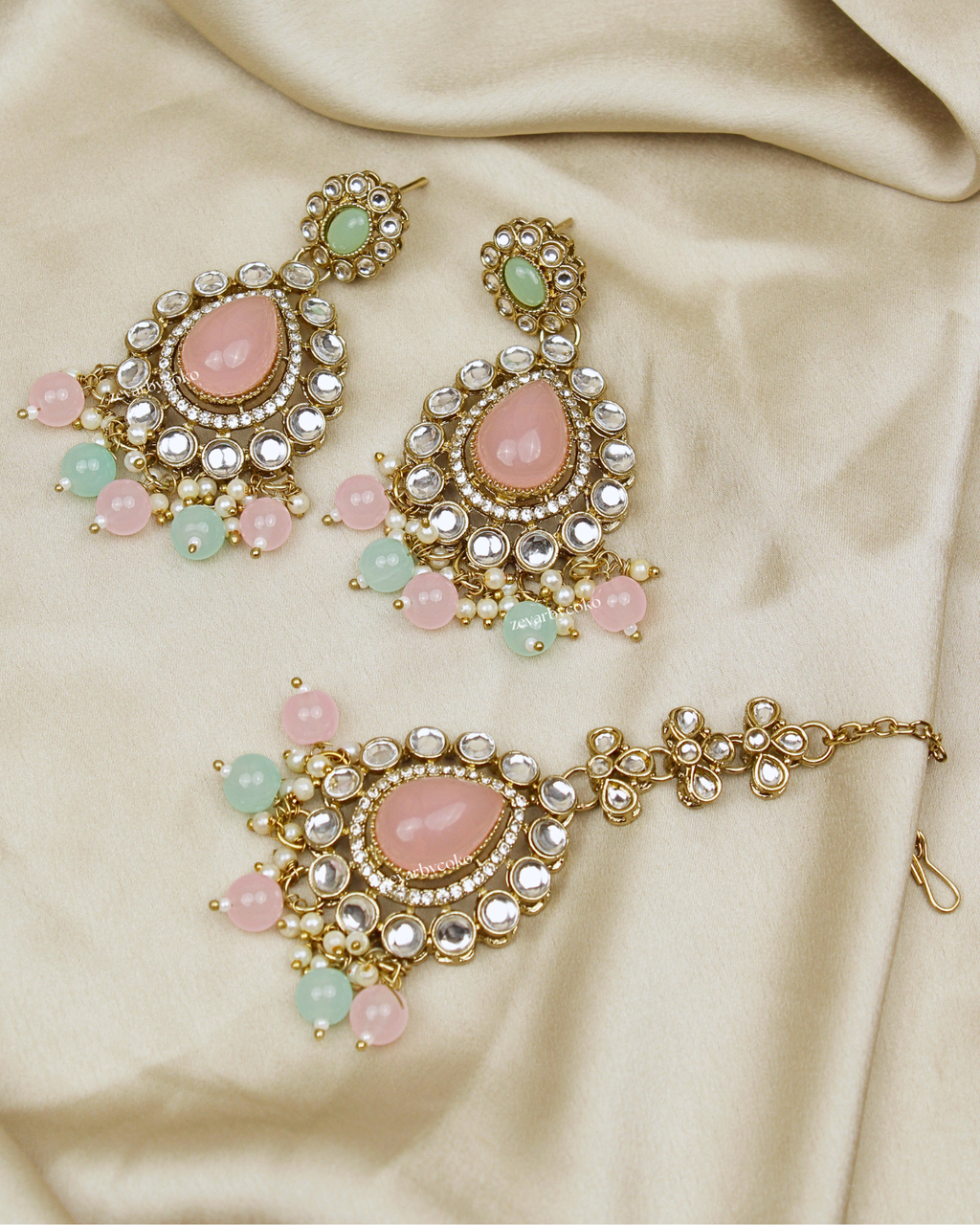 COKO’S Kundan & Stone Rani Haar Necklace Set - Sargam