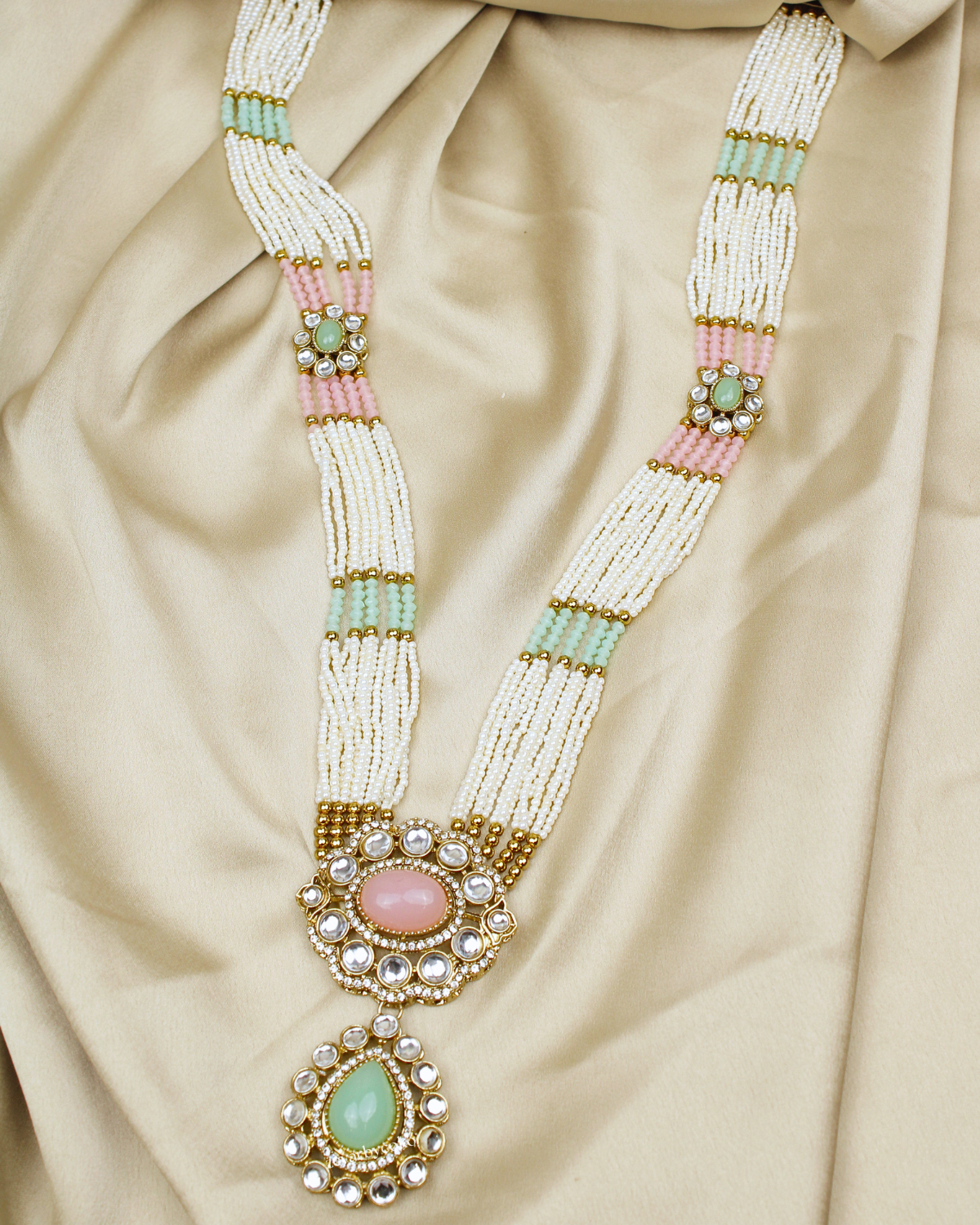 COKO’S Kundan & Stone Rani Haar Necklace Set- Sumya