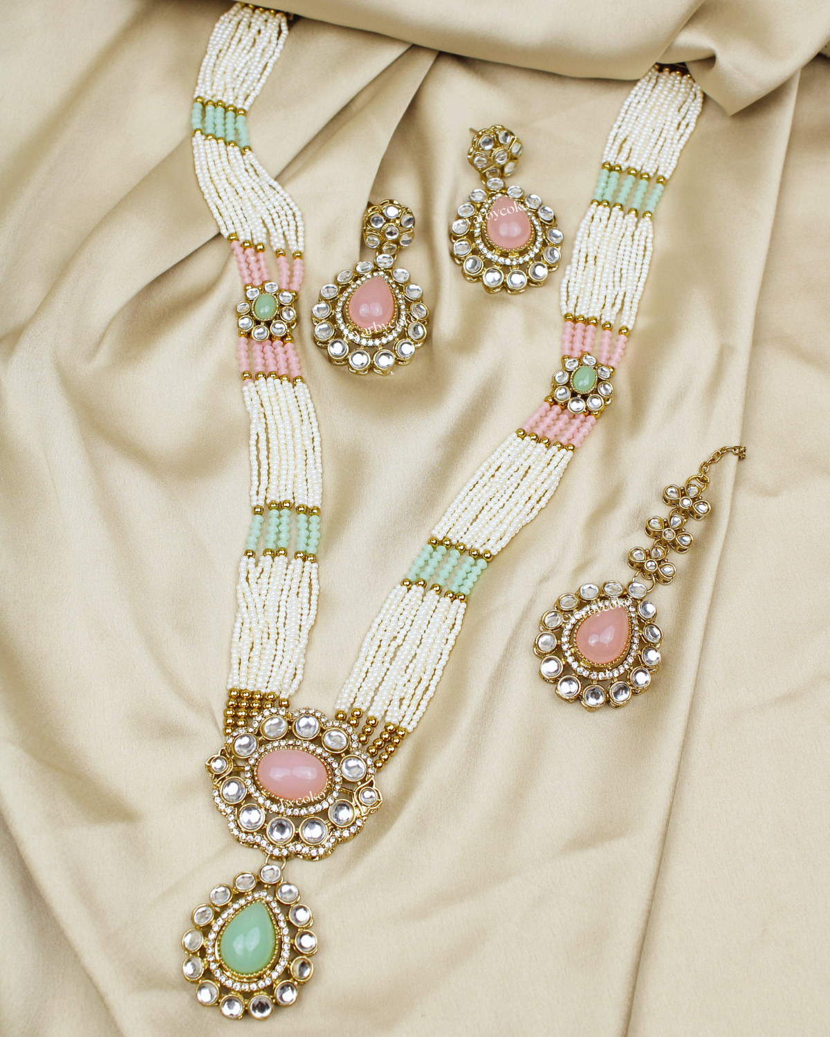 COKO’S Kundan & Stone Rani Haar Necklace Set- Sumya