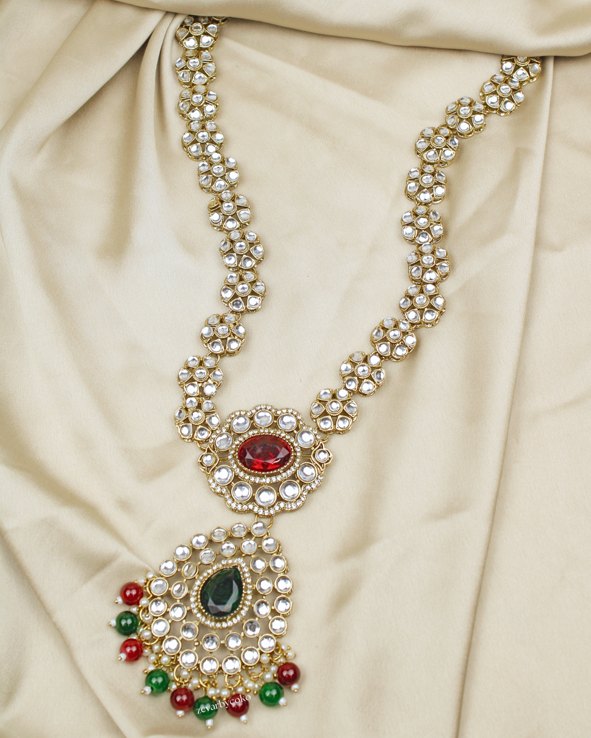 COKO’S Kundan & Stone Rani Haar Necklace Set - Sveti
