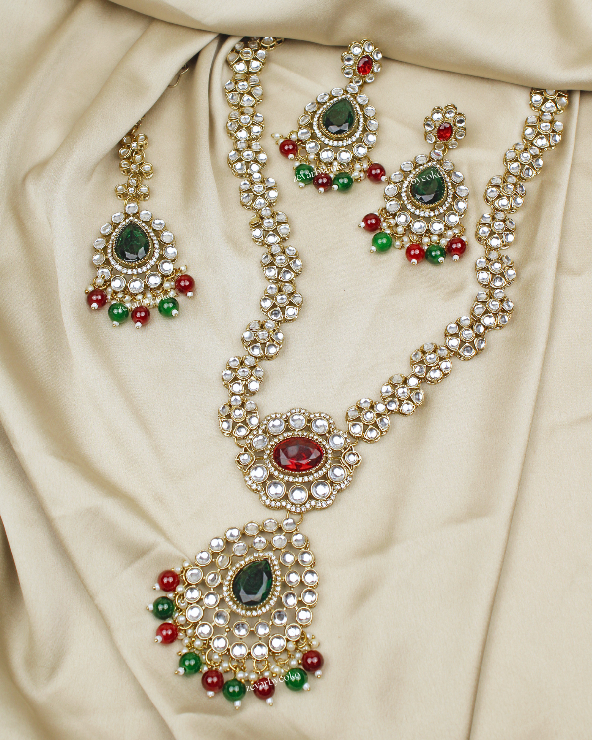COKO’S Kundan & Stone Rani Haar Necklace Set - Sveti