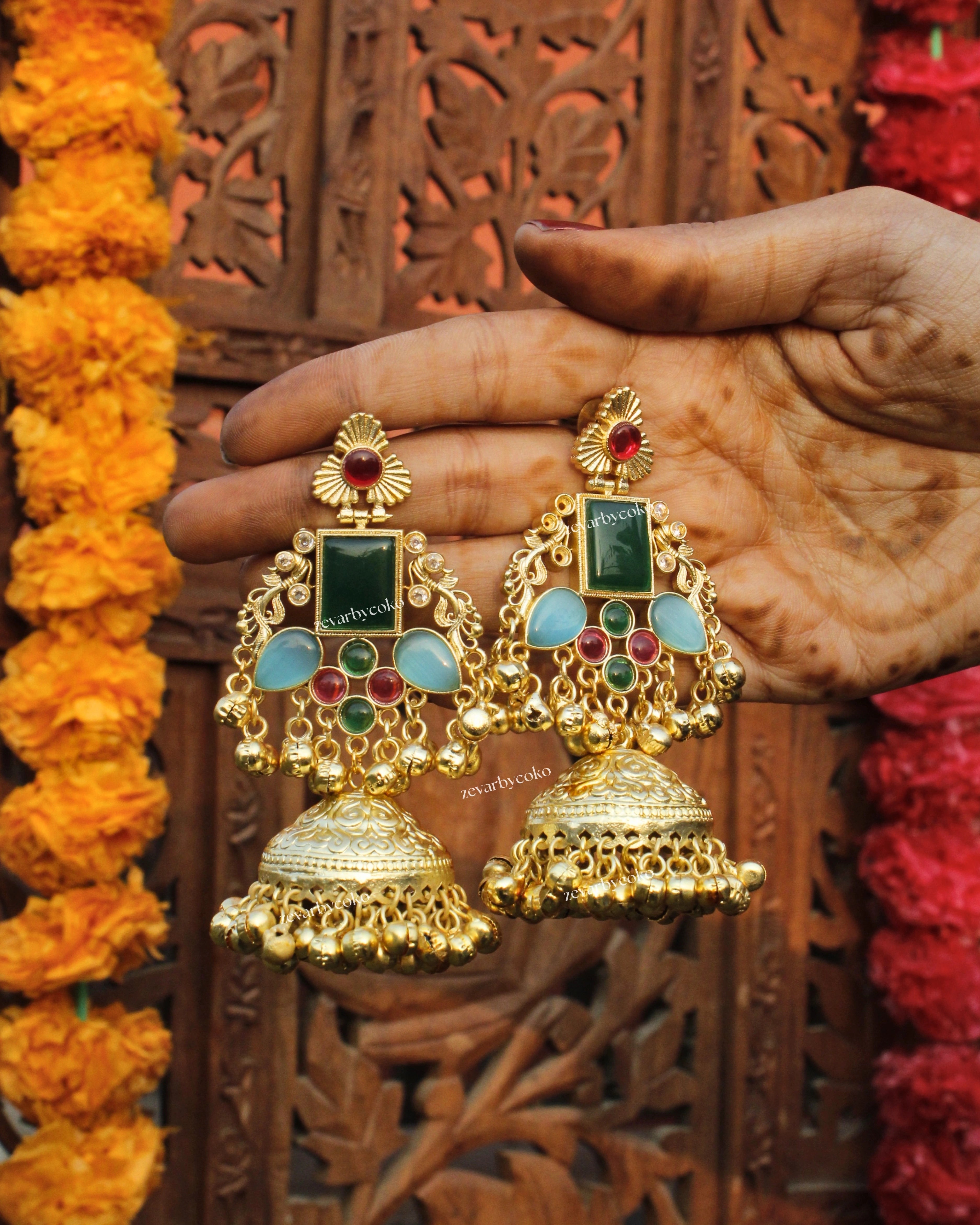 Aarti Kashmiri Jhumka Earrings