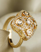 COKO's Kundan Polki Adjustable Ring- Ratan