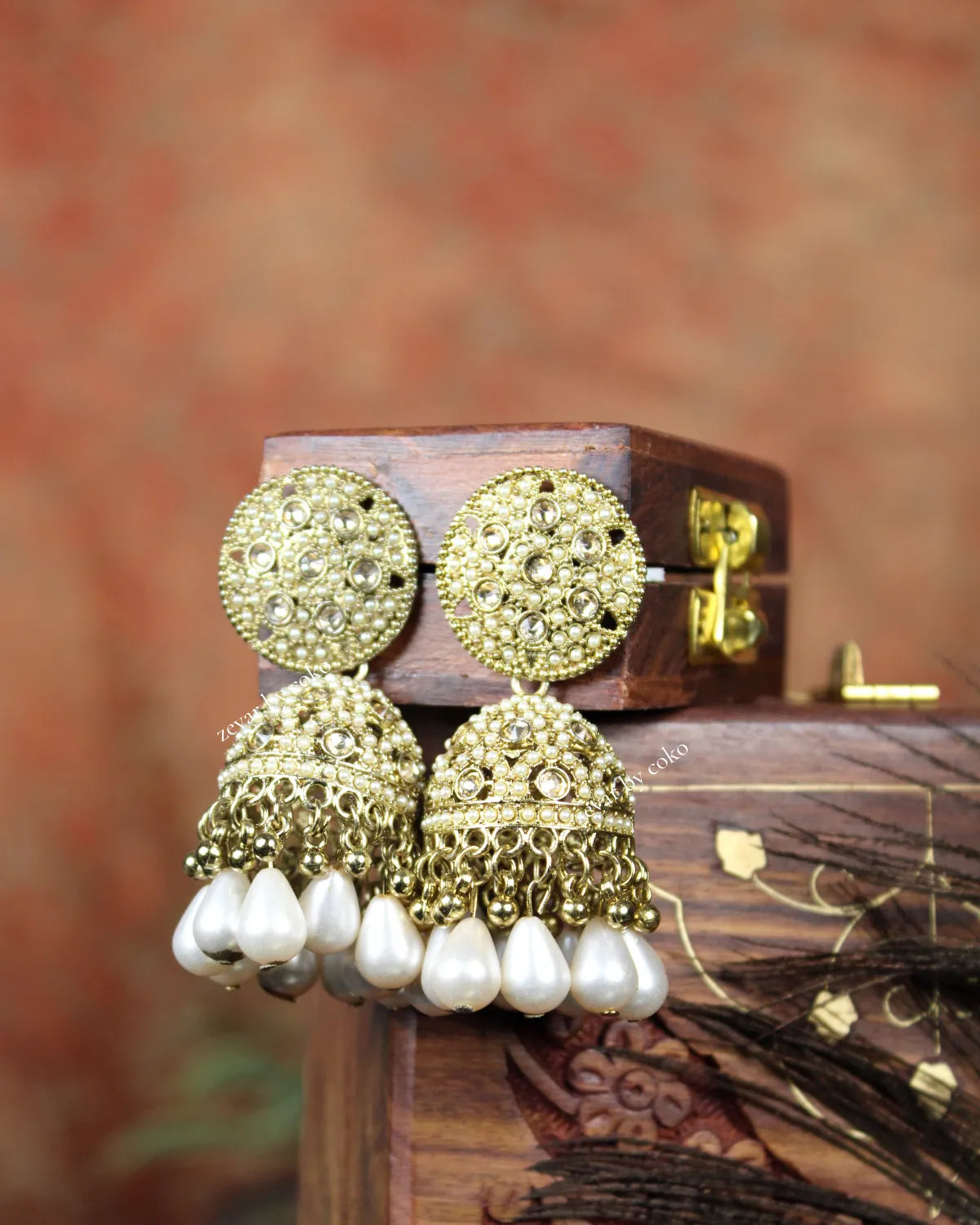 COKO's Chaandbali Jhumka Earrings- Gunjan