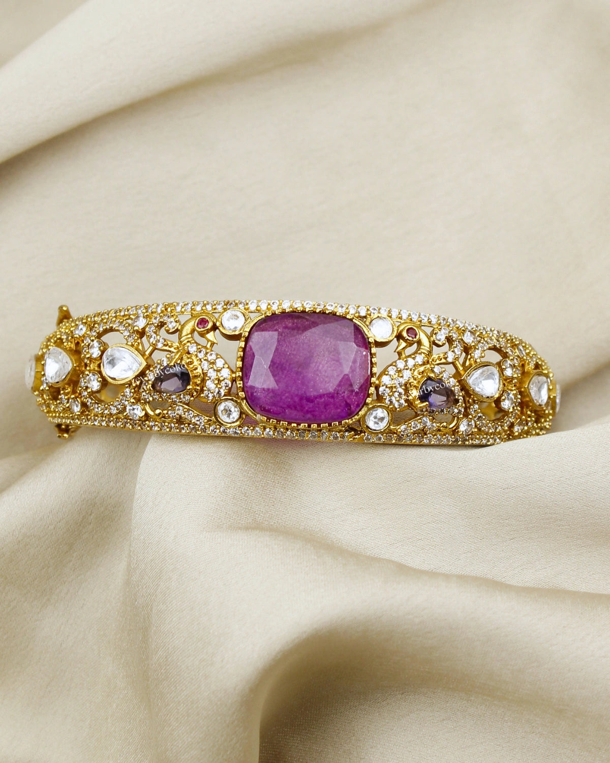 COKO's Moissanite Polki Kundan openable Bangle - Hans
