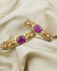 COKO's Moissanite Polki Kundan openable Bangle - Hans