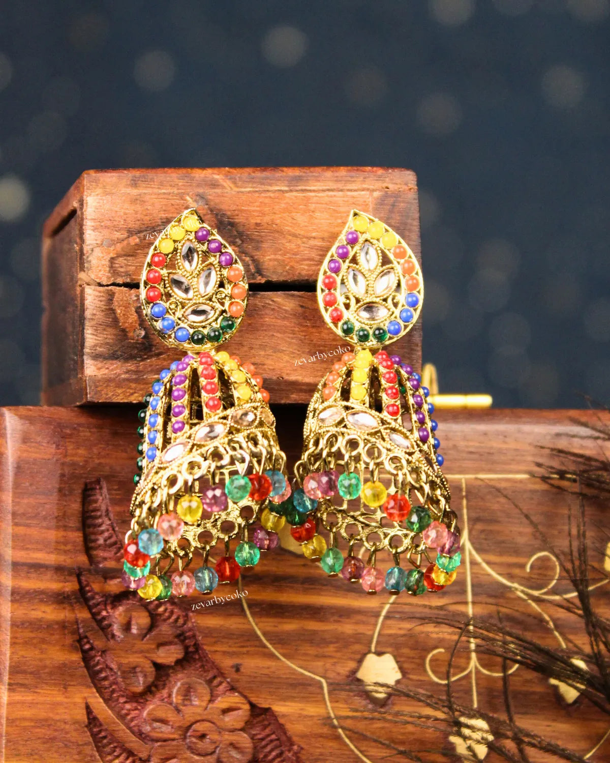COKO's Chaandbali Jhumka Earrings- Gitali