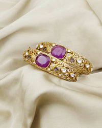 COKO's Moissanite Polki Kundan openable Bangle - Hans