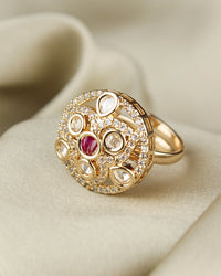 COKO's Kundan Polki Adjustable Ring -Runjhun