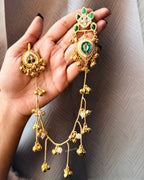 Bhavana Kashmiri  Kaanchain Jhumka Earrings