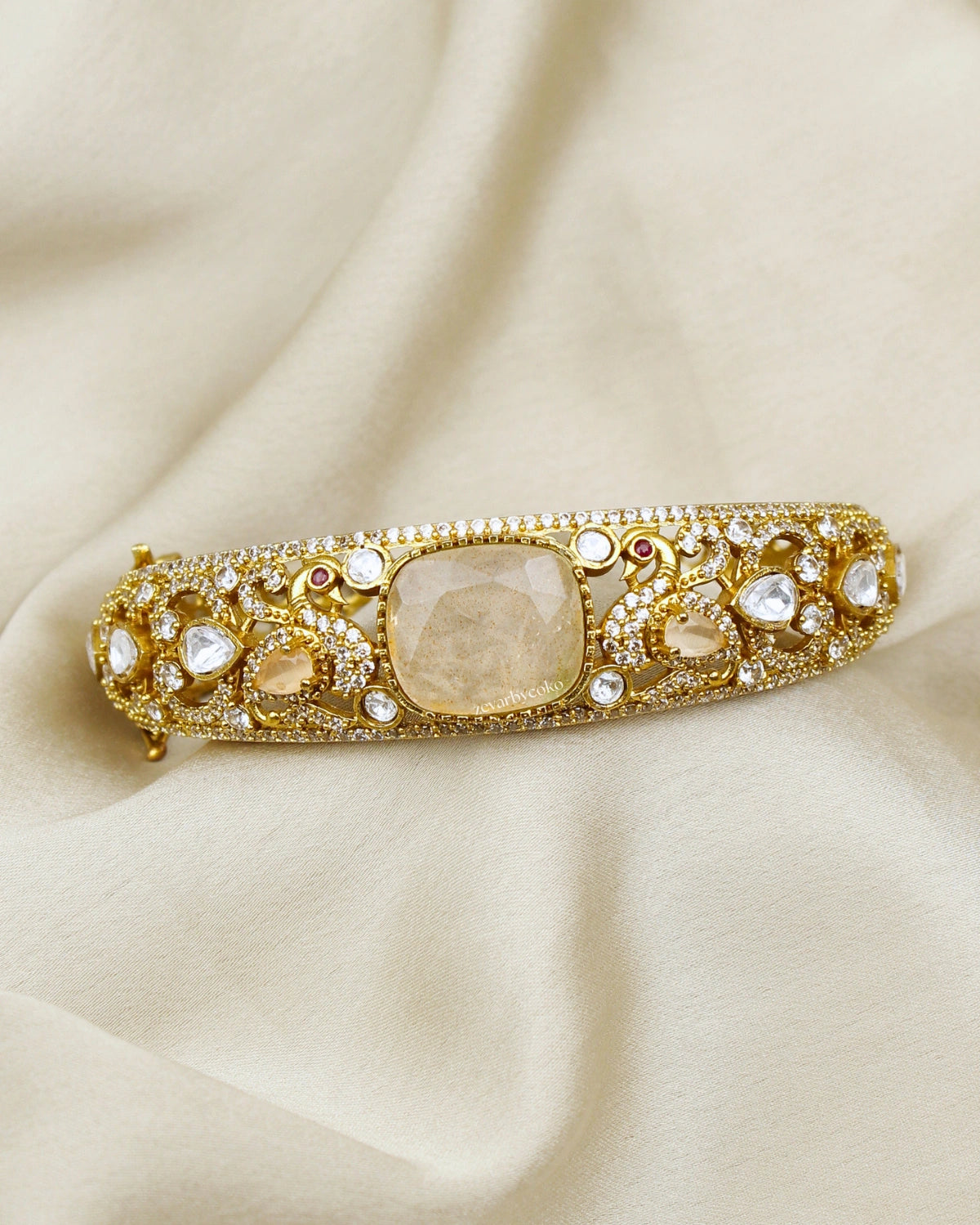 COKO's Moissanite Polki Kundan openable Bangle - Hans