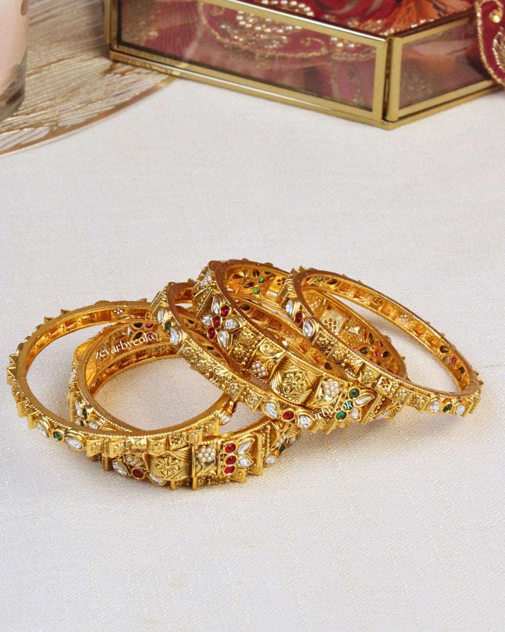 COKO's  Heritage Openable Bangles Set of 6- Meena