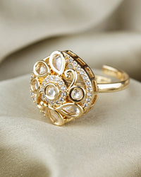 COKO's Kundan Polki Adjustable Ring-Reena
