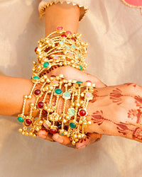 COKO's Stone Kashmiri Ghungroo Bangles