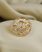 COKO's Kundan Polki Adjustable Ring- Roshni