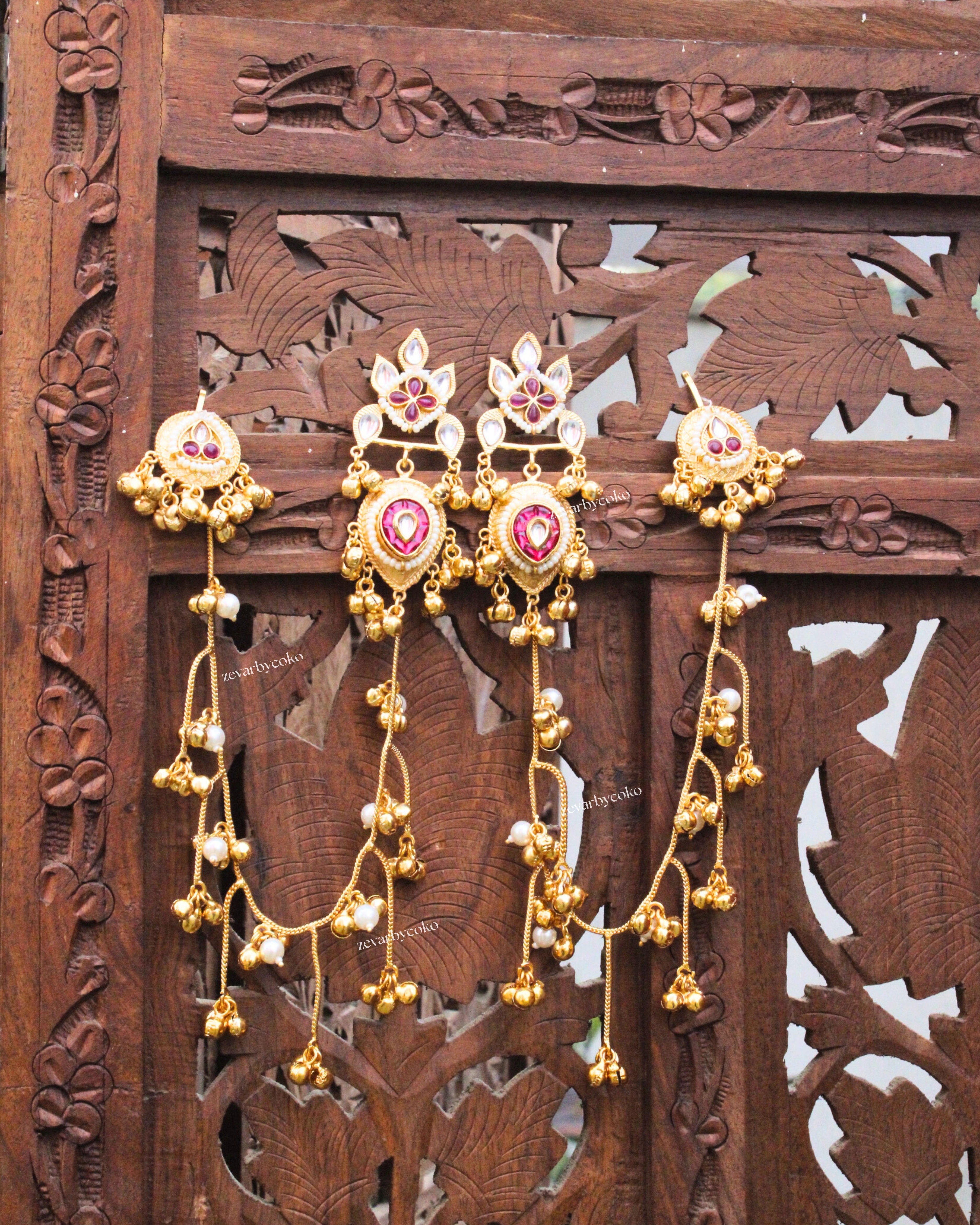 Bhavana Kashmiri  Kaanchain Jhumka Earrings