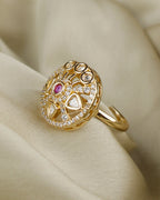COKO's Kundan Polki Adjustable Ring- Roshni