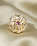 COKO's Kundan Polki Adjustable Ring- Roshni
