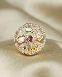 COKO's Kundan Polki Adjustable Ring- Roshni