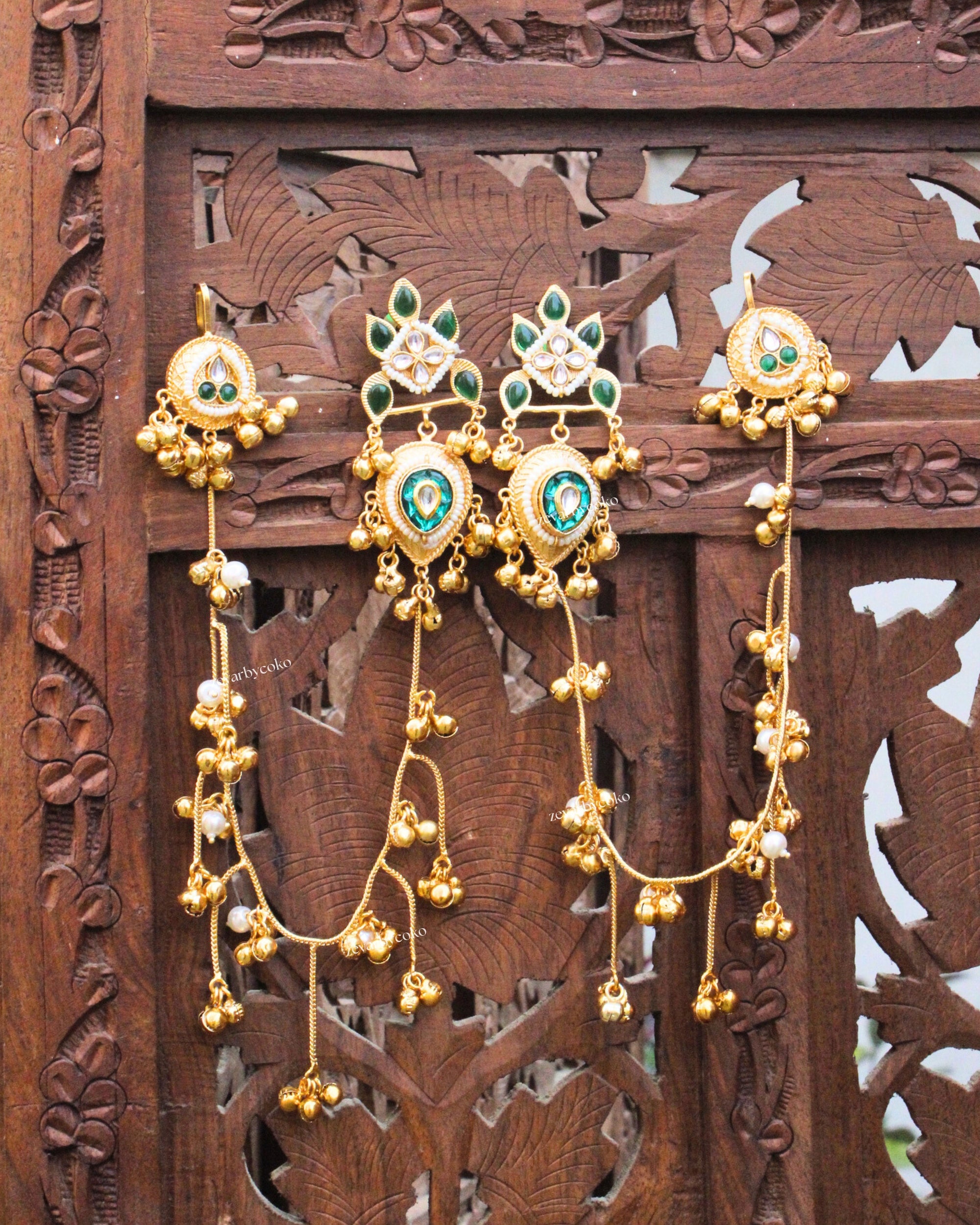 Bhavana Kashmiri  Kaanchain Jhumka Earrings