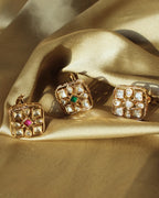 COKO's Kundan Polki Adjustable Ring- Rubina